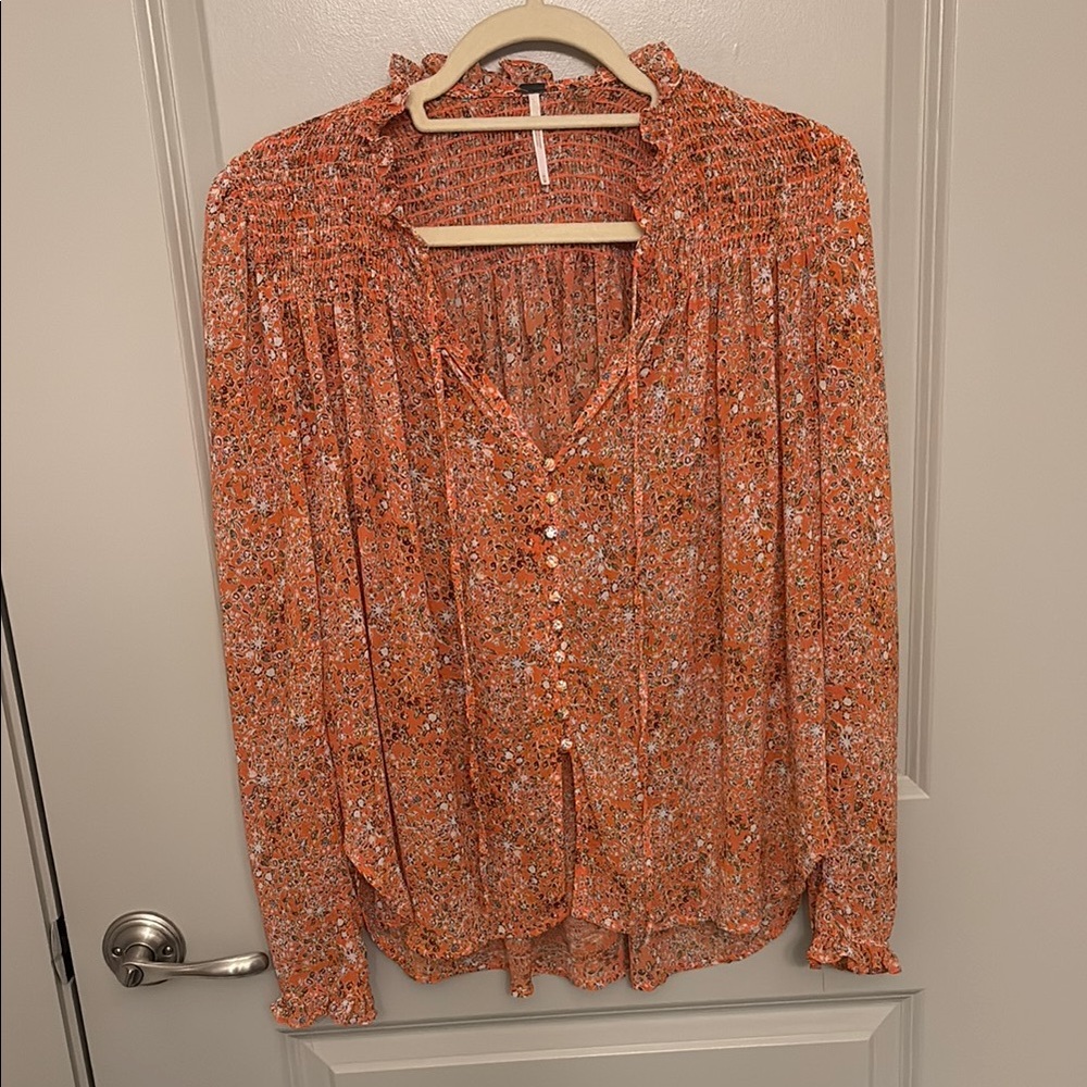 Free People Orange Floral Lela Dress - Picture 2 of 5